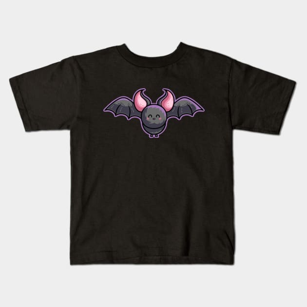 Kawaii Cute Bat Kids T-Shirt by freeves